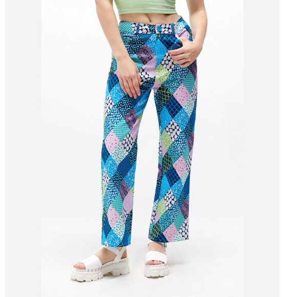 Another Girl Blue Patchwork Print Jeans - Picture 2 of 7